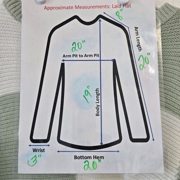 Moon & Madison Green White Knit Cropped Sweater XS - Picture 12 of 12